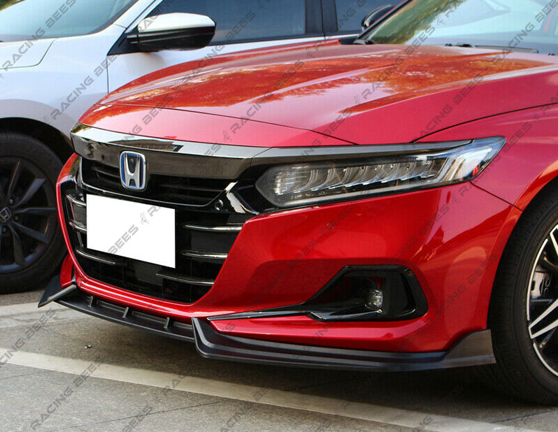 2021+ Honda Accord Sedan V Style Front Bumper Lip (Black)