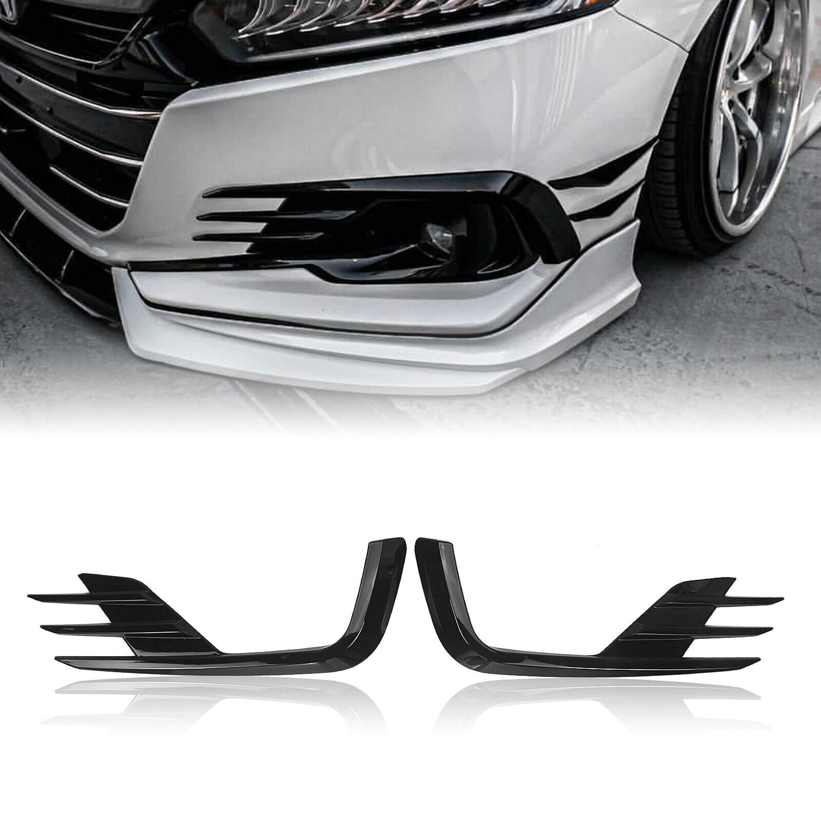 2021+ Honda Accord Sedan Yofer Front Bumper Foglight Trims (Black ...