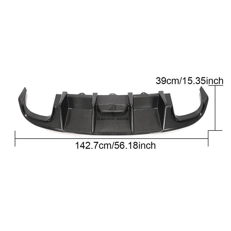 2009-2012 Audi B8 A4 S-Line/S4 RS Style Rear Diffuser (Carbon Fiber)