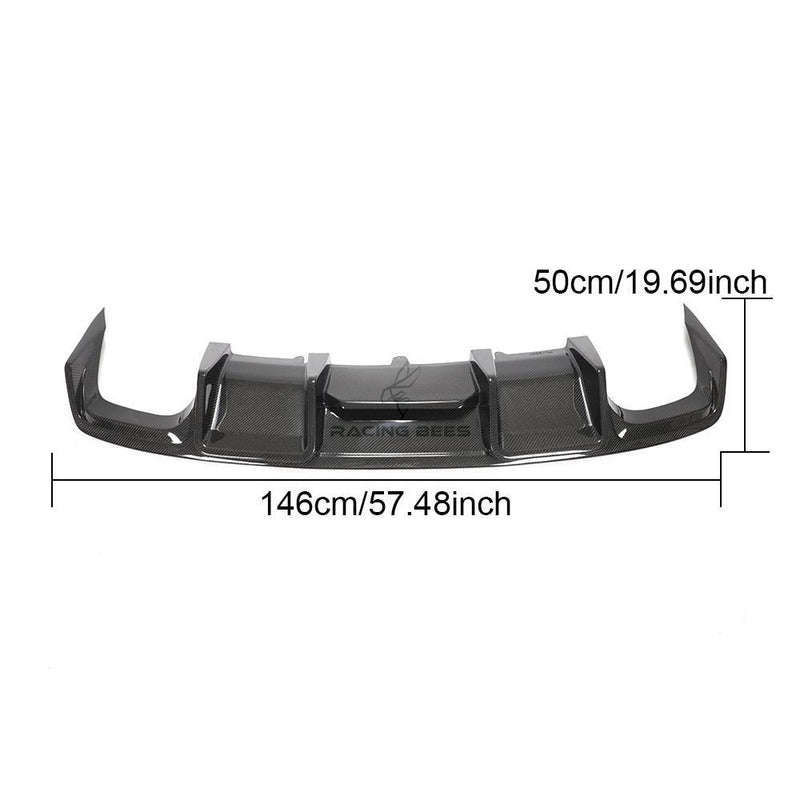 2013-2016 Audi B8.5 A4 S-Line/S4 RS Style Rear Diffuser (Carbon Fiber)