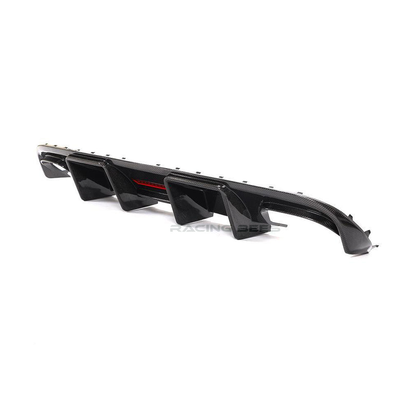 2009-2012 Audi B8 A4 S-Line/S4 RS Style Rear Diffuser + LED (Carbon Fiber)