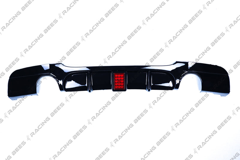 2006-2011 BMW E90 3 Series M Sport Rear Diffuser Dual Outlet + LED (BLACK)