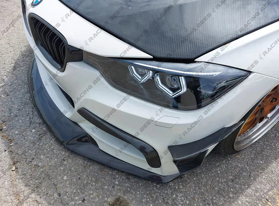 2012-2018 BMW F30 3 Series JS Style Front Bumper Lip (Carbon Fiber)
