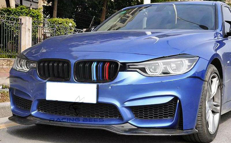 2012-2018 BMW F30 3 Series PSM Style Front Bumper Lip FOR Replica M3 Bumper (Carbon Fiber)