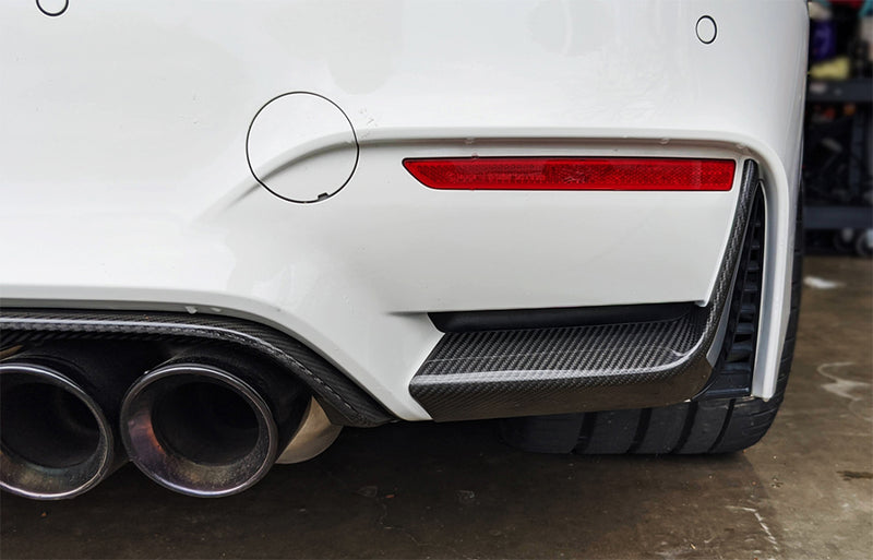 2015-2020 BMW F80/F82 M3/M4 Rear Bumper Insert Covers (Carbon Fiber)