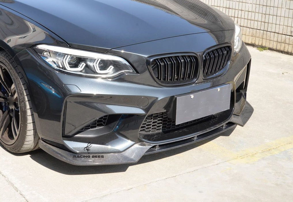 2015-2018 BMW F87 M2 V Style Front Bumper Lip (Carbon Fiber)