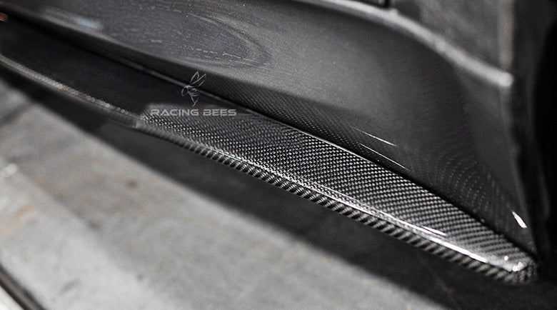 2015-2018 BMW F80 M3 3D Style Side Skirt Extensions (Carbon Fiber)