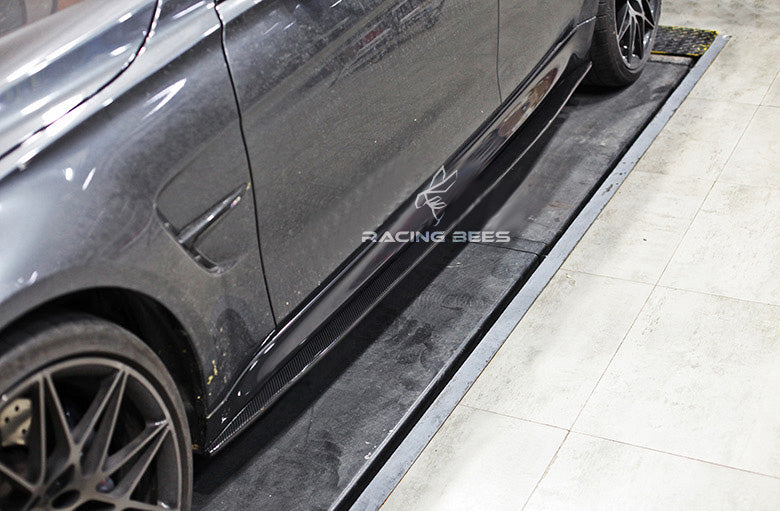 2015-2018 BMW F80 M3 3D Style Side Skirt Extensions (Carbon Fiber)