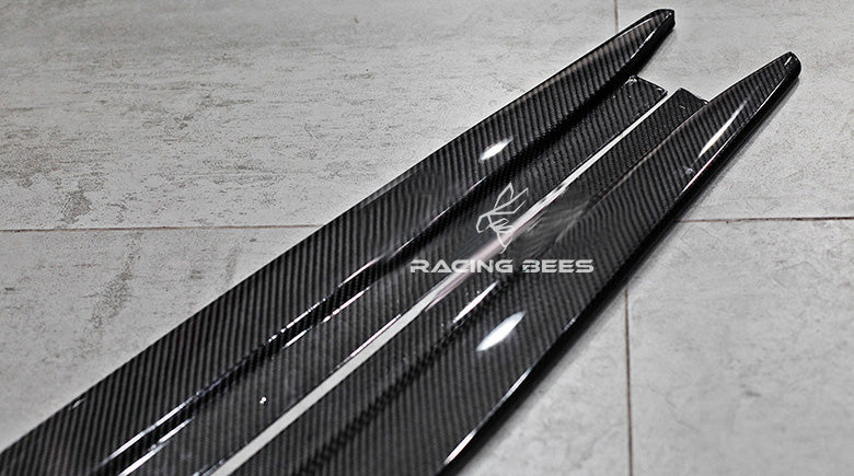 2015-2018 BMW F80 M3 3D Style Side Skirt Extensions (Carbon Fiber)