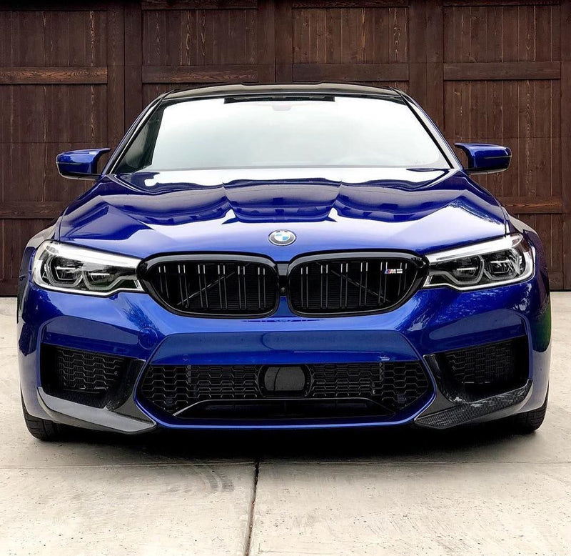 2018-2020 BMW F90 M5 Performance Style Front Bumper Splitters (Carbon Fiber)