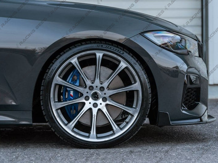 2019+ BMW G20 3 Series V Style Front Bumper Lip (Black)