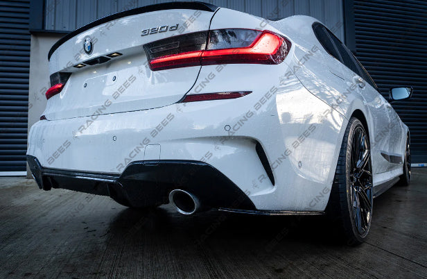 2019+ BMW G20 3 Series Competition Style Rear Aprons (Black)