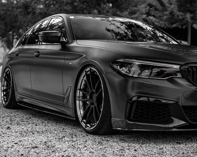 2017-2021 BMW G30 5 Series M-Performance Style Side Skirt Extensions (Black)