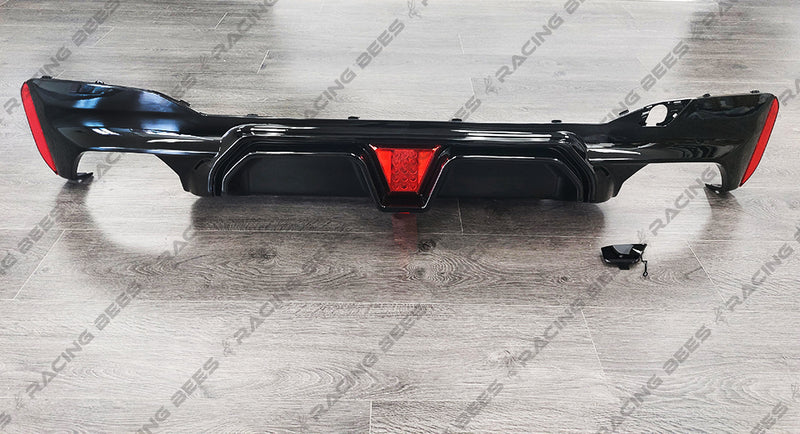 2017-2020 BMW G30 5 Series CS LED Style Rear Bumper Diffuser (Black)