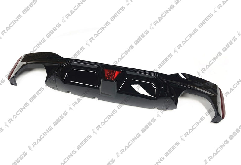 2017-2020 BMW G30 5 Series CS LED Style Rear Bumper Diffuser (Black)