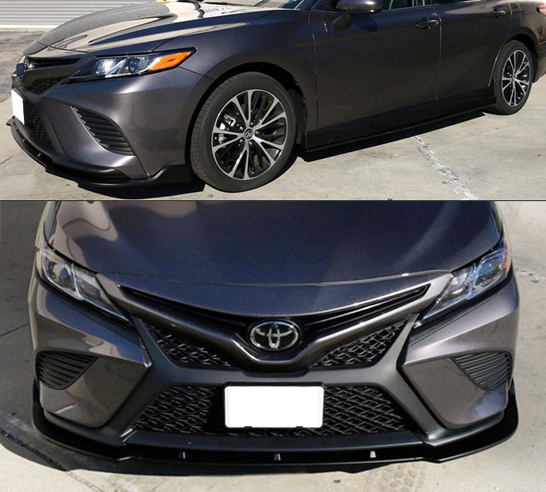 2018-2020 Toyota Camry SE Front Bumper Lip V Style (Black)