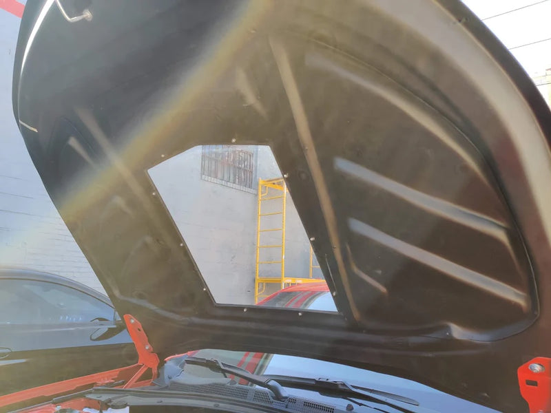 2016+ Chevrolet Camaro CMST Tempered Glass Transparent Hood (Carbon Fiber)
