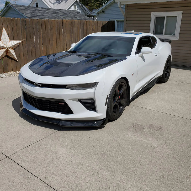 2016+ Chevrolet Camaro CMST Tempered Glass Transparent Hood (Carbon Fiber)