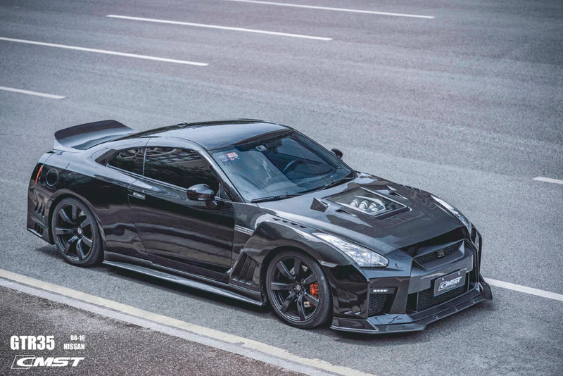 2008-2016 Nissan GT-R CMST Tempered Glass Transparent Hood (Carbon Fiber)