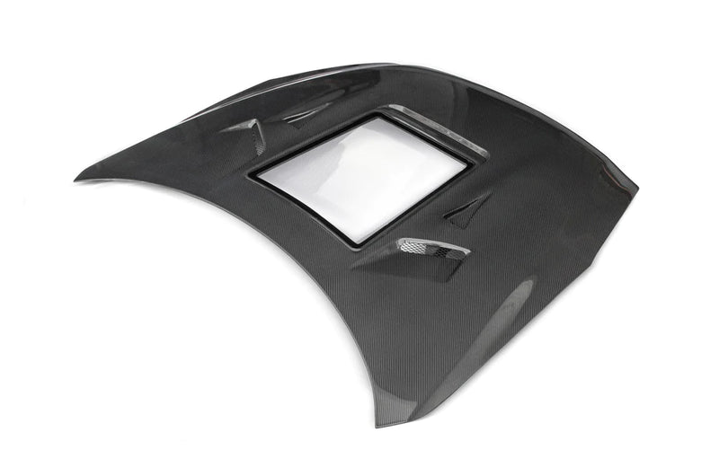2008-2016 Nissan GT-R CMST Tempered Glass Transparent Hood (Carbon Fiber)