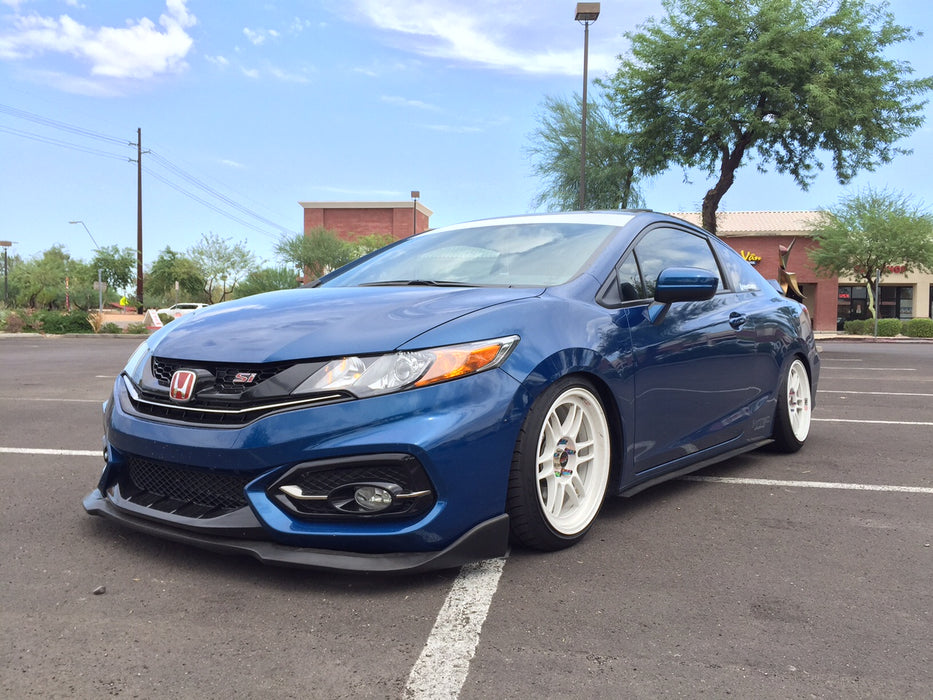 HFP Style Front Bumper Spoiler Lip – Black PU – For 2014-2015 Honda Civic Coupe (2PCS)
