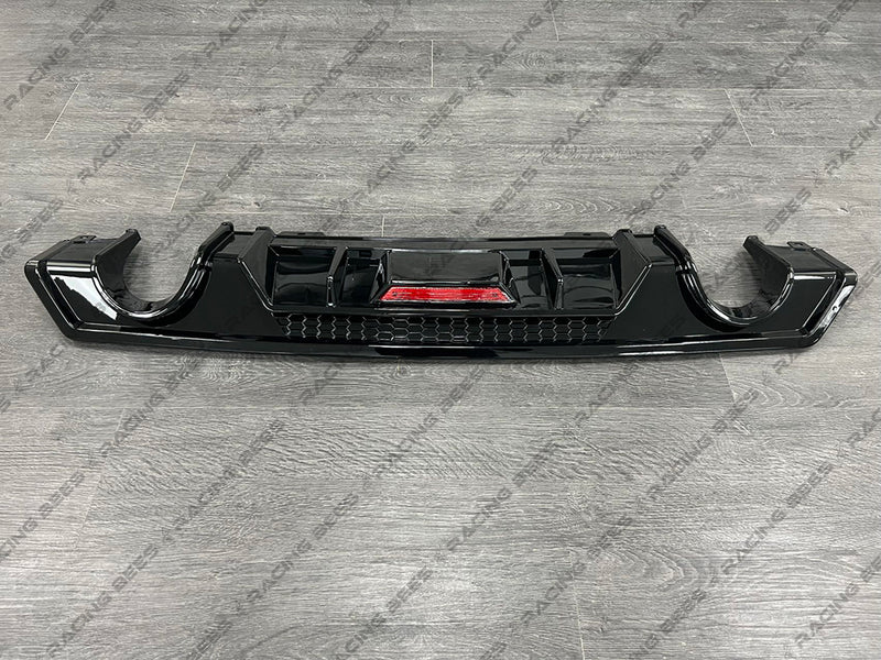 2016-2018 Honda Civic Sedan Rear Diffuser With Red Reflector For Dual Exhaust Models
