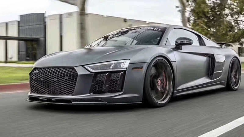 2016-2018 Audi R8 V Style Front Bumper Lip (Carbon Fiber)