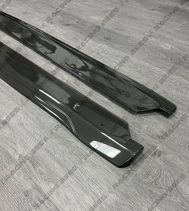 2020+ Toyota Supra A90/A91 R1 Style Side Skirts (Carbon Fiber)