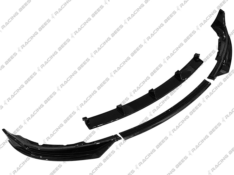 2017-2019 Tesla Model 3 V Style 4 pieces Front Bumper Lip (Black)