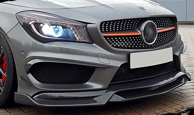 2014-2017 Mercedes-Benz CLA45 Class R1 Style Front Bumper Lip (Carbon Fiber)