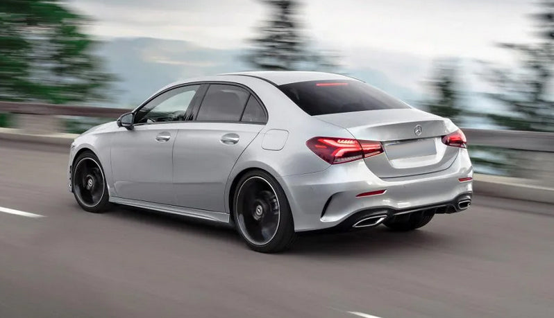 2019+ Mercedes-Benz A Class 45AMG Style Rear Diffuser For AMG-Package 4Door Sedan (Black)