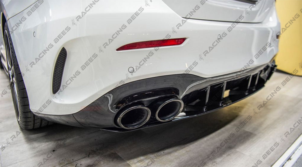 2019+ Mercedes-Benz A Class 45AMG Style Rear Diffuser For AMG-Package 5Door Hatchback (Black)