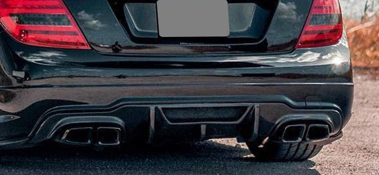 2012-2014 Mercedes-Benz C Class V Style Rear Diffuser (Carbon Fiber)