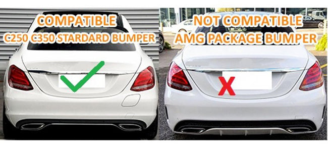 2015-2018 Mercedes-Benz C Class AMG Style Base Sedan Model ONLY Rear Diffuser