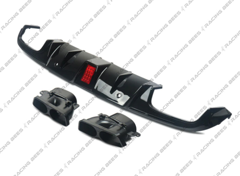 2015-2018 Mercedes-Benz C Class Coupe BR Style Rear Diffuser With Muffler Tips