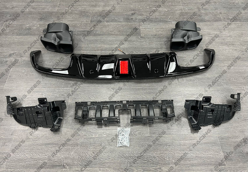 2015-2018 Mercedes-Benz C Class Coupe BR Style Rear Diffuser With Muffler Tips