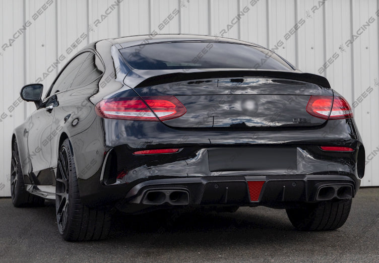 2015-2018 Mercedes-Benz C Class Coupe BR Style Rear Diffuser With Muffler Tips
