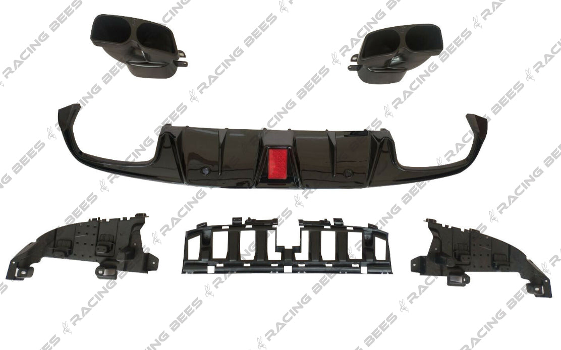2015-2018 Mercedes-Benz C Class Coupe BR Style Rear Diffuser With Muffler Tips