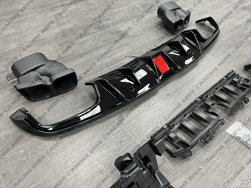 2015-2018 Mercedes-Benz C Class Coupe BR Style Rear Diffuser With Muffler Tips