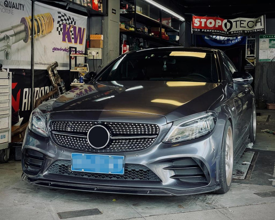 2019+ Mercedes-Benz C Class Sedan/Coupe/C43 BR Style Front Bumper Lip (Carbon Fiber)