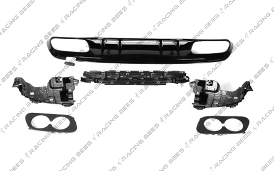 2015-2020 Mercedes-Benz C Class Coupe Night Sport Style Rear Diffuser