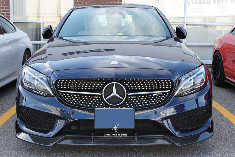 2015-2018 Mercedes-Benz C Class Sedan/Coupe/C43 BR Style Front Bumper Lip (Carbon Fiber)