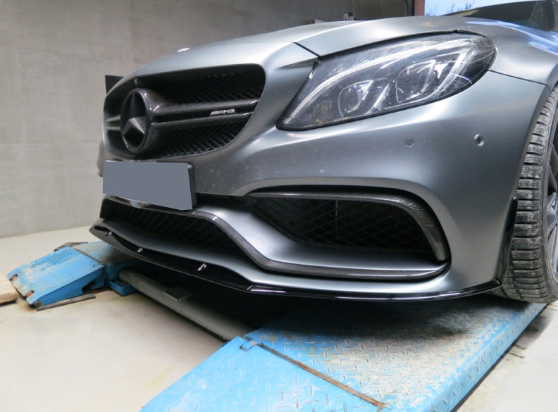 2015-2018 Mercedes-Benz C63 AMG Sedan/Coupe Edition 1 Style Front Bumper Lip (Carbon Fiber)