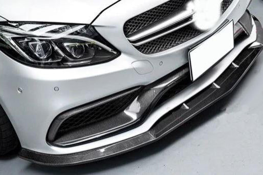 2015-2018 Mercedes-Benz C63 AMG Sedan PSM Style Front Bumper Lip (Carbon Fiber)