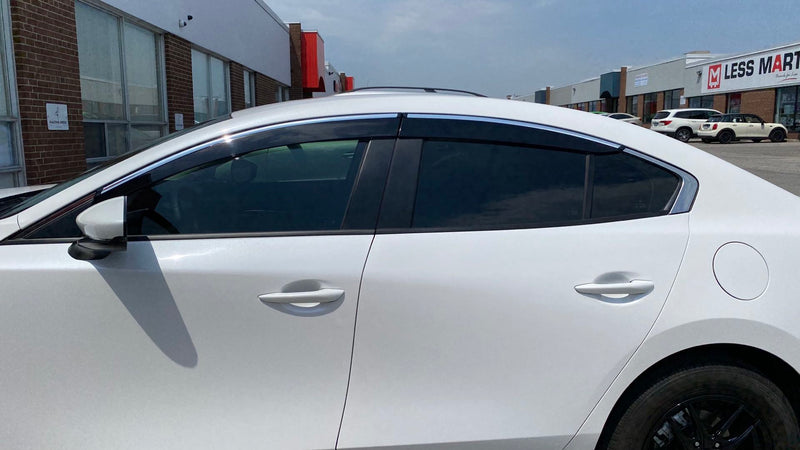 Window Visor for 2019+ Mazda 3 4 Door Sedan (Chrome)