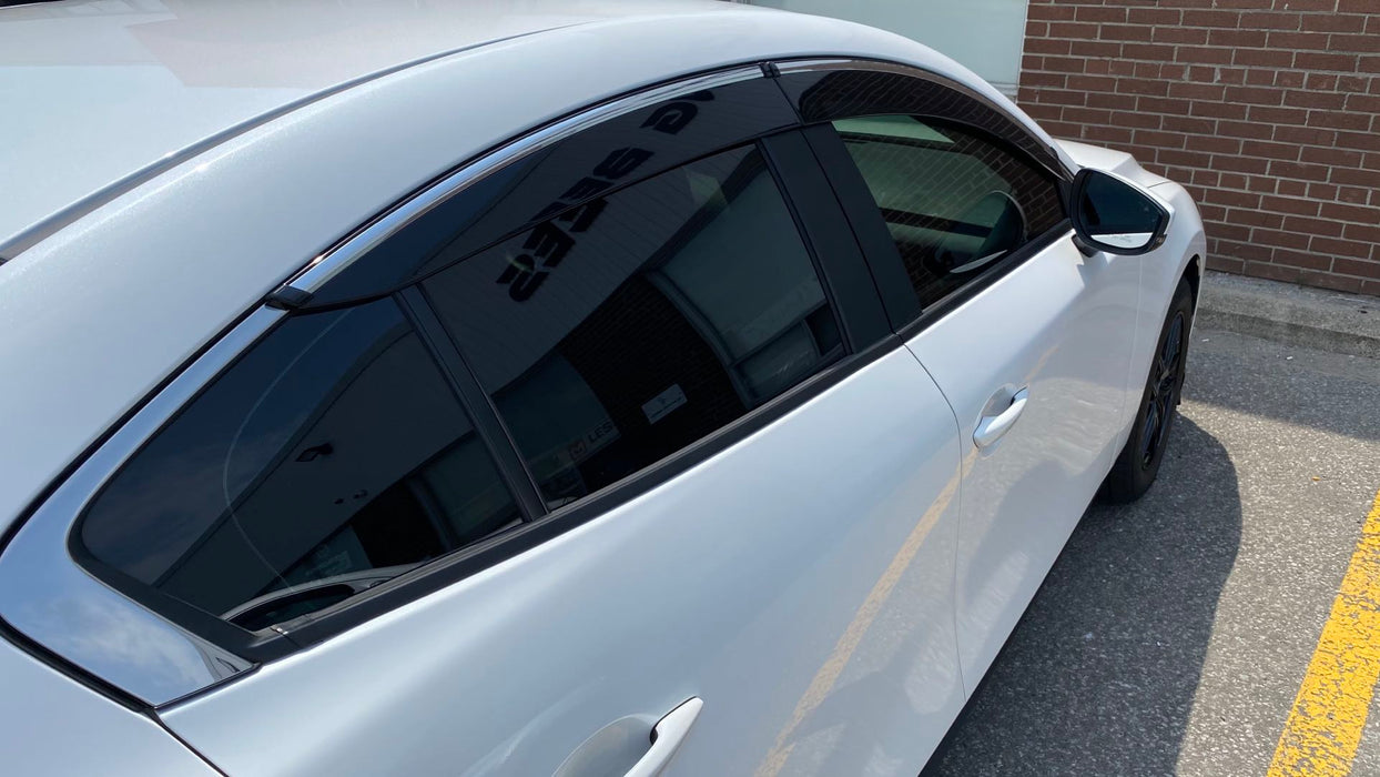 Window Visor for 2019+ Mazda 3 4 Door Sedan (Chrome)