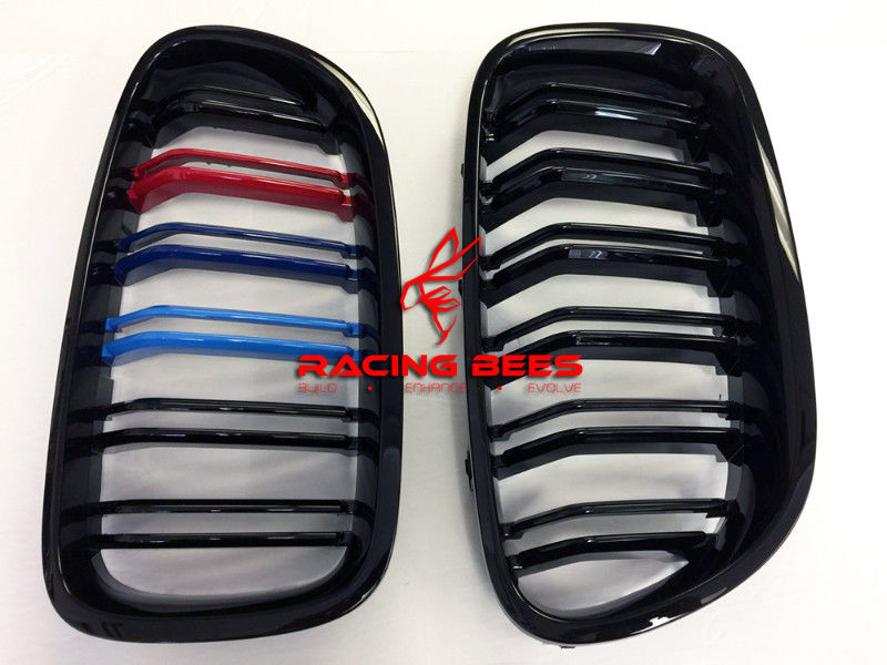 2011-2016 BMW F10 5 Series M Style Tri-Colour Kidney Grilles