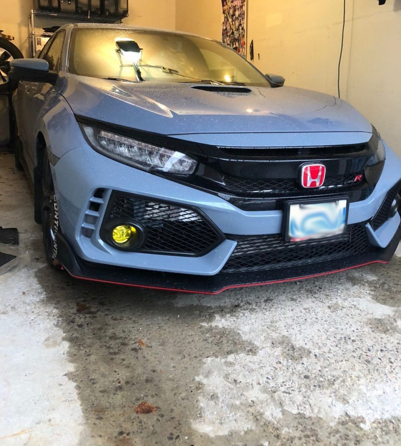 2017+ Honda Civic FK8 Type R JDM R Spec Open Mesh Replacement Fog Light Covers (Black)