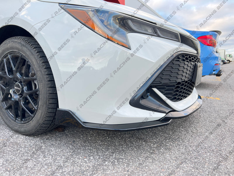 2019-2022 Toyota Corolla Hatchback Model TS Style Front Bumper Lip (BLACK)