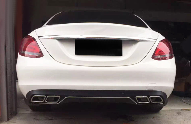 2015-2018 Mercedes-Benz C Class AMG Style Base Sedan Model ONLY Rear Diffuser
